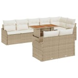 vidaXL Set de canapele pentru grădină 9 pcs Bej Rattan poli 3358213