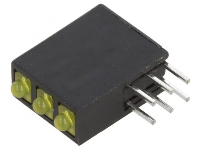 LED Galben 1,8mm 3 Diode 20mA Lentilă Difuză foto