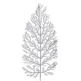 Ramură Decorativă Crăciun, Ferigă, Frunze Argintii cu Glitter, 70 cm, Tulpină Lungă, Oem