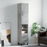 VidaXL Dulap &icirc;nalt, gri beton, 34,5x34x180 cm, lemn prelucrat