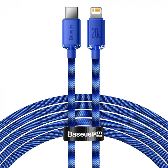 Baseus - Cablu de date (CAJY000303) - Type-C la Lightning, 20W, 2m -Albastru