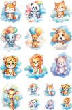 Sticker decorativ, Animalute, Albastru, 90 cm, 8409ST