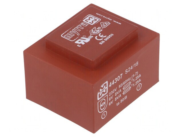 Transformator &icirc;ncapsulat 16VA 230V 6V PCB