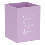 Suport Pixuri, Model Lila, Imprimeu Folie Argintie, Dimensiuni 8x8x10.5 cm, Oem