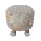 Taburet pentru copii, rotund, model oaie, textil, lemn, gri, max 50 kg, 28x25 cm, Chomik