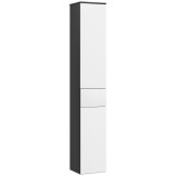 Kleankin Coloană de Baie &Icirc;naltă, Mobilier cu 2 Dulapuri, Sertar și Rafturi Reglabile din Lemn, 30x28x180 cm, Negru | Aosom Romania