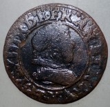 G.284 FRANTA LOUIS XIII DENIER DOUBLE TOURNOIS 1627