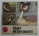 PASARI DIN TARA NOASTRA , text de MATEI TALPEANU , grafica de NICOLAE SAFTOIU , 1978 , COTOR LIPIT CU SCOCI