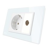 Cumpara ieftin Priza simpla din rama de sticla Schuko cu TV Livolo SmartElectro IntelligentHouse