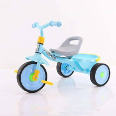 Tricicleta pentru copii Yuebei cu cosulet - Albastru