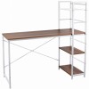 Birou Calculator Jumi, 120x52x120 cm, Pal Melaminat + Otel, 3 Rafturi, Natur/Alb