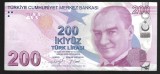 TURCIA 200 LIRE 2021 ( 2009 ) prefix E [1] P- 227e , Guvernator : Sahap Kavcioglu , Viceguvernator : Emrah Sener , XF