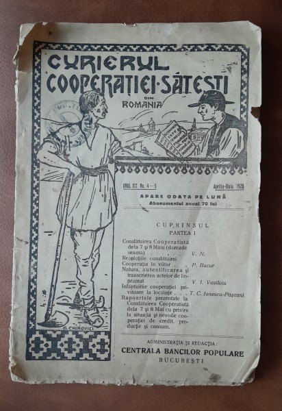 Revista Curierul Cooperatiei Satesti din Romania nr. 4-5/1925