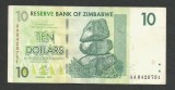 ZIMBABWE 10 DOLARI DOLLARS 2007 [8] P- 67 , VF+