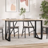 Masă Bucătărie VidaXL Pin Masiv, Cadru Oțel, 160x80x75.5cm, Maro - Masă Dining, Design Rustic