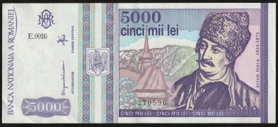 Romania, 5000 lei 1993_XF plus-aUNC_ E.0016 - 270596 foto