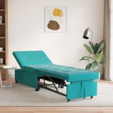 vidaXL Canapea extensibilă 3-in-1 cu design retractabil turcoaz din catifea