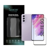 FOLIE STICLA Spacer pentru Samsung Galaxy S21 FE, grosime 0.3mm, acoperire totala ecran, strat special anti-ulei si anti-amprenta, Tempered Glass, sti