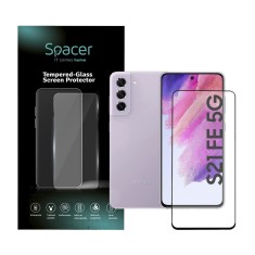 FOLIE STICLA Spacer pentru Samsung Galaxy S21 FE, grosime 0.3mm, acoperire totala ecran, strat special anti-ulei si anti-amprenta, Tempered Glass, sti foto