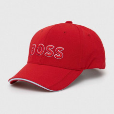 BOSS Green șapcă culoarea roșu, cu imprimeu 50496291