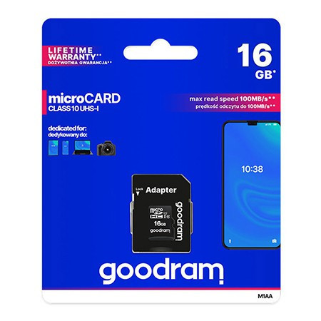 MICRO SD CARD 16GB CLASS 10 GOODRAM