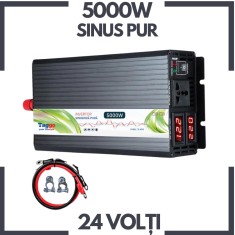 Invertor 5000W 24V &ndash; 220 V auto si panouri solare SINUS PUR, unda pura rulota, casa, cabana - 12V