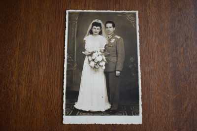 fotografie tematica militari/ armata romana militar nunta miri 1950 foto