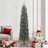 vidaXL Brad de Crăciun artificial Verde 210 cm PVC și oțel și plastic 3394962