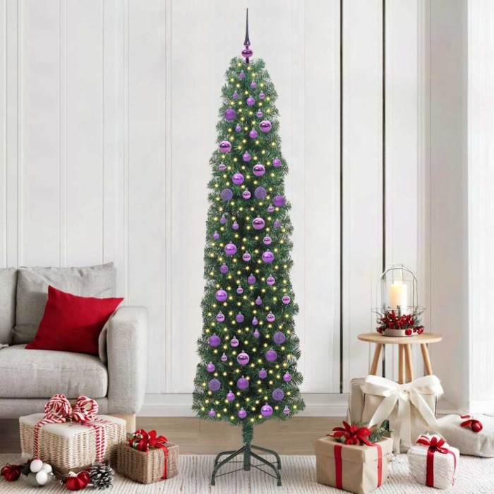 vidaXL Brad de Crăciun artificial Verde 210 cm PVC și oțel și plastic 3394962