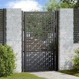 vidaXL Poartă de grădină neagră 105x155 cm Design &icirc;n cruce de oțel