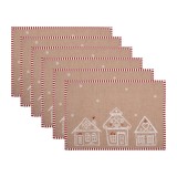 Cumpara ieftin Set 6 suporturi farfurii bumbac multicolor Turta Dulce 48x33 cm