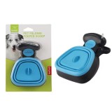 Cleste pentru excremente caini Nunbell &ndash; cleste din plastic pliabil, cu carabina, portabil, Albastru