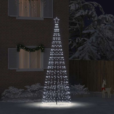 vidaXL Brad de Crăciun LED cu 800 LED Alb rece 400 cm Fier 42018754 foto