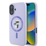 Husa pentru iPhone 16 - Karl Lagerfeld Silicone MagSafe (KLHMP16SSCMKCRHU) - Purple Karl&amp;Choupette