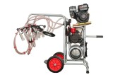 Aparat de muls capre sau oi cu motor termic Melasty, cu 4 posturi si loc pentru un bidon