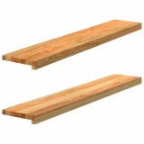 VidaXL Pervaz 2 buc lemn masiv de maro deschis 110x20x2 cm