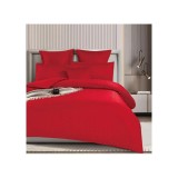 Cumpara ieftin Lenjerie de pat dublu Bumbac Finet cu Carouri 6 Piese cu Elastic, Rosu- SIPRT4-02