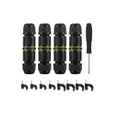 Cutie de joncțiune etanșă Newoutset IP68, 4 bucăți conector de cablu electric cu 3 pini pentru cablu exterior &Oslash; 4 mm-8 mm, conector pentru cutie de di