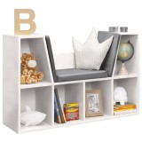 Cumpara ieftin Biblioteca pentru copii alb gri Feria 112x27x61 cm