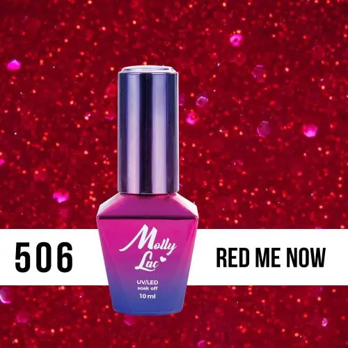 Lac gel MOLLY LAC UV/LED gel polish Bling It On - Red Me Now 506, 10ml