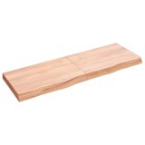 vidaXL Raft de perete maro deschis 120x40x(2-6) cm lemn stejar tratat