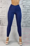 Colanti Dama Reiat Elastic Talie Inalta Bleumarin | Pantaloni Casual cu Buzunare Spate | Fabricat in Turcia S/M