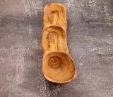 Tavă Din Lemn De Măslin Cu 3 compartimente 40 x 9 cm