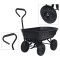 vidaXL Cărucior manual de grădină basculabil, negru, 300 kg, 75 L