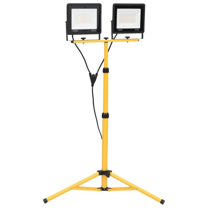 Proiector cu LED și trepied, 2x100 W, alb rece