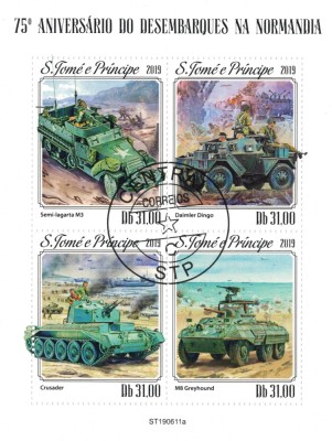 S. TOME E PRINCIPE 2019 - Istorie, Razboi WW2, Ziua Z, aniversari / colita foto