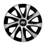 Set 4 capace roti Drift exrta Gri-Negru R15 Compatibil Cu Hyundai
