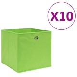 Cumpara ieftin Cutii depozitare, 10 buc., verde, 28x28x28 cm, material netesut