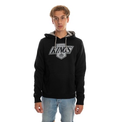 Los Angeles Kings hanorac de bărbați cu glugă Imprint 47 BURNSIDE Hood Jet Black - XL foto