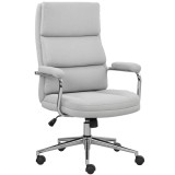 HOMCOM Scaun de birou, scaun de birou ergonomic cu &icirc;nălțime reglabilă, funcție de meșterire, 62 x 73 x 105-113 cm, gris | Aosom Romania